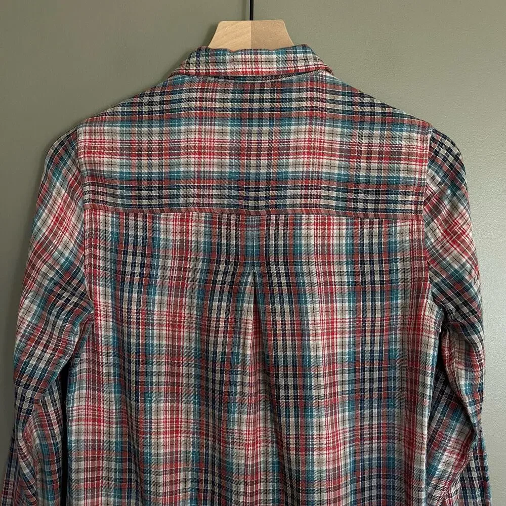 Toad & Co Mixo Plaid Tunic in Hydro Sz XS Organic Cotton Comfortable Casual Cozy